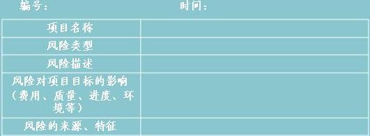風(fēng)險(xiǎn)識(shí)別調(diào)查表