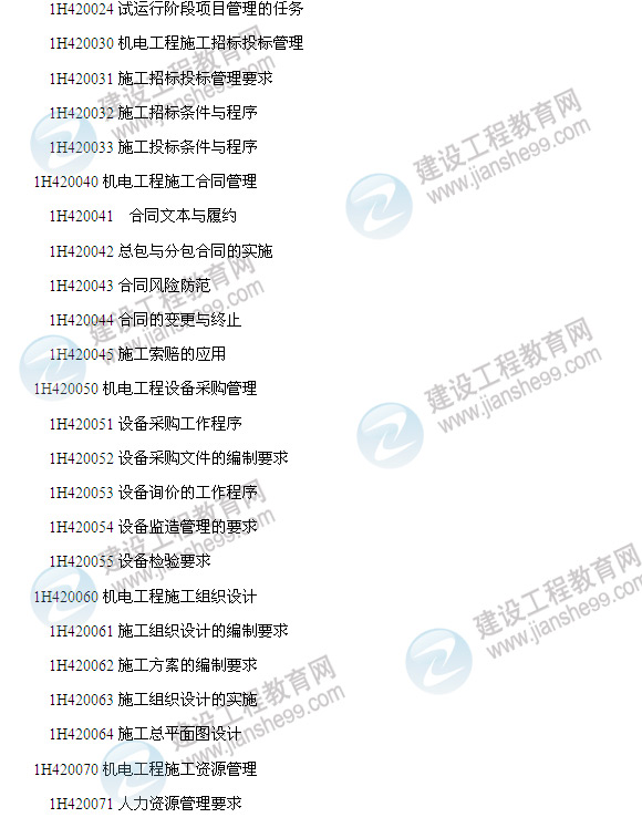 2014年一級建造師機電工程管理與實務(wù)考試大綱5