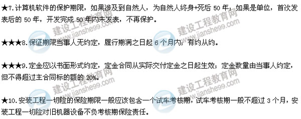 2015年二建法規(guī)數(shù)字考點(diǎn)總結(jié)第一章：建設(shè)工程基本法律知識(shí)