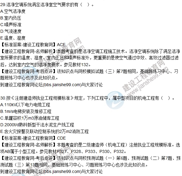 全網(wǎng)首發(fā):2016二建機電管理試題及答案(21-30)