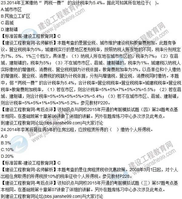 2015年房估《房地產(chǎn)基本制度與政策》試題解析(單選21-30)