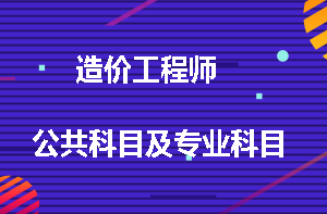 造價工程師公共科目及專業(yè)科目