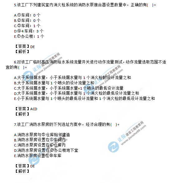 2019一級消防工程師《消防安全案例分析》試題及答案 9