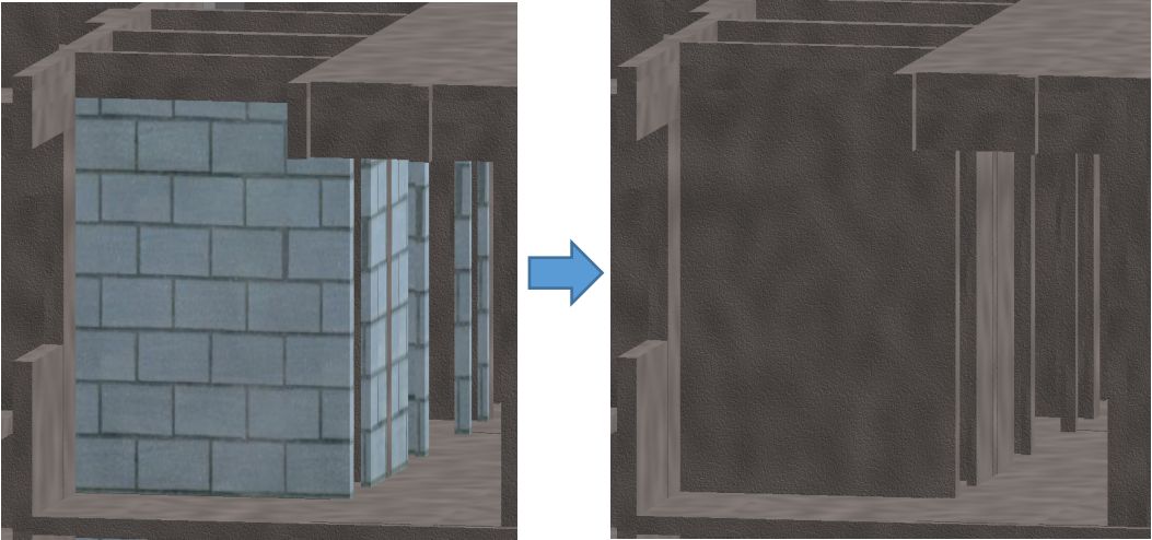 加氣混凝土砌塊→現(xiàn)澆混凝土