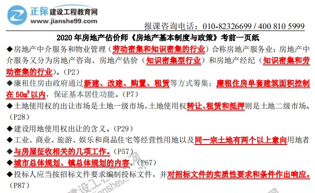 2020年房地產估價師《房地產估價制度與政策》考前一頁