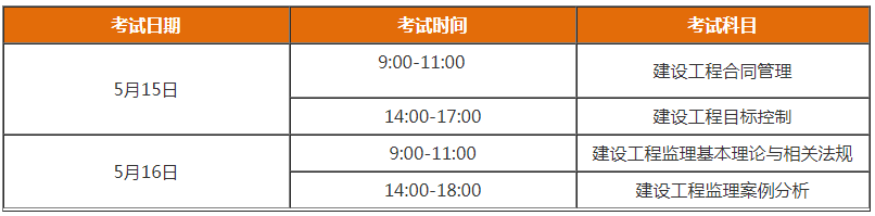 監(jiān)理考試時(shí)間 監(jiān)理考試時(shí)間