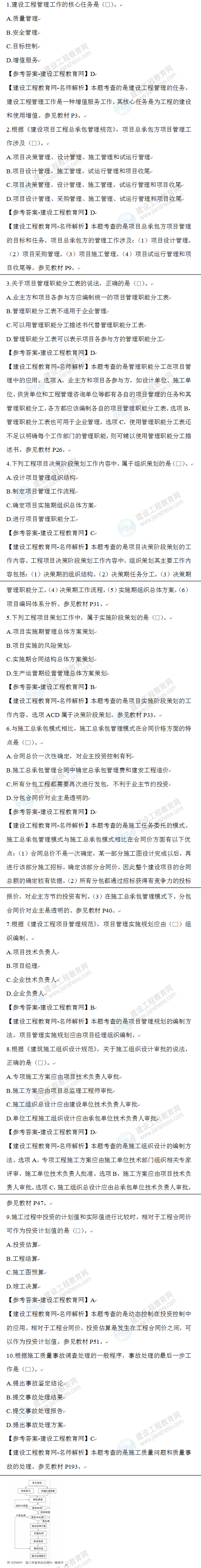 一級建造師歷年試題