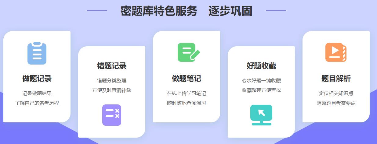 密題庫特色服務(wù)　逐步鞏固